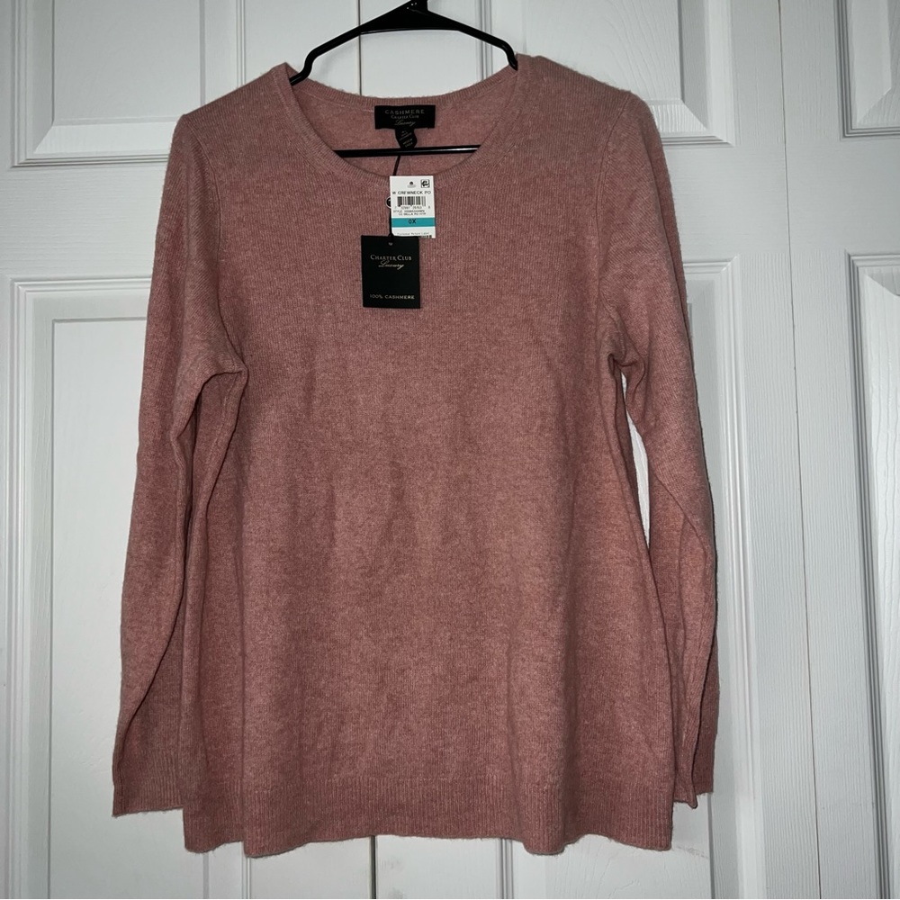 Charter Club Cashmere Crewneck in Dusty Rose.  Size. 0X